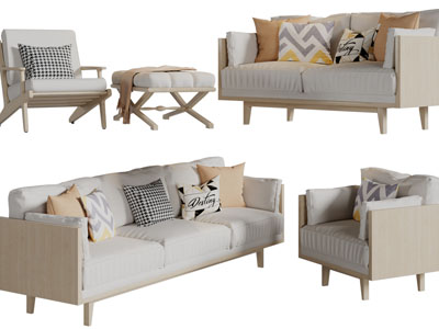 北欧多人、单人沙发和休闲椅子