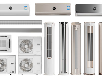 现代空调外机、圆柱形、壁挂式空调