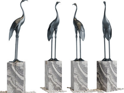 新中式仙鹤雕塑雕刻