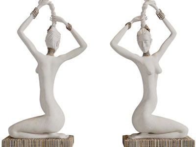 梳辫子的女人雕塑雕刻