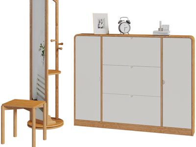 北欧实木衣架、方凳和鞋柜