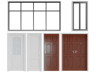 现代门窗平开门