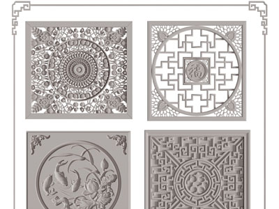 新中式雕花装饰构件