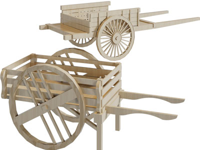 现代实木小推车