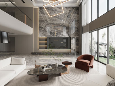 现代别墅挑高客厅