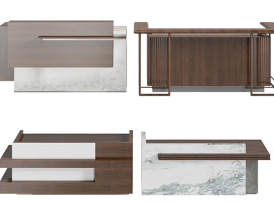 新中式前台接待台