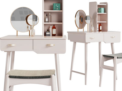 现代实木化妆、梳妆台