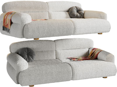 现代布艺多人沙发3d模型 现代布艺多人沙发