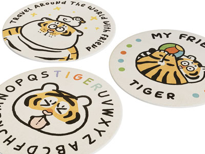 现代儿童卡通图案的圆形地毯3d模型 现代儿童卡通图案的圆形地毯