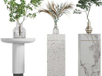 现代玻璃花瓶花卉