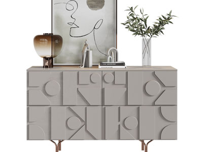 现代装饰立体几何图案的玄关柜、边柜