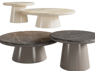 新中式大理石圆形茶几