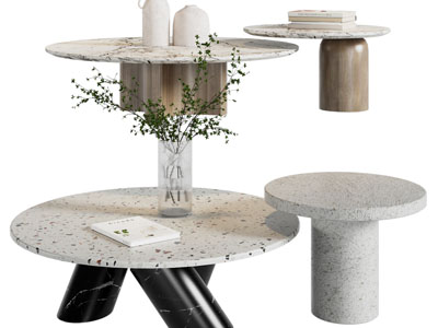 侘寂风圆形茶几