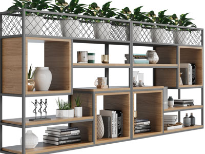 现代开放式置物收纳架