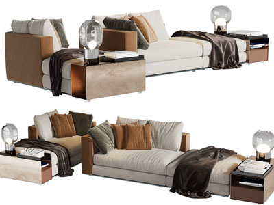 新中式拼接多人沙发3d模型 新中式拼接多人沙发