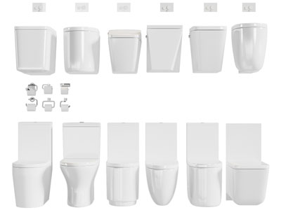 现代白色陶瓷马桶、坐便器