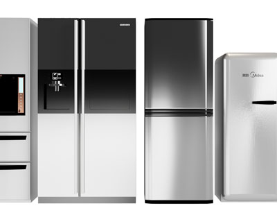 现代银灰色电冰箱