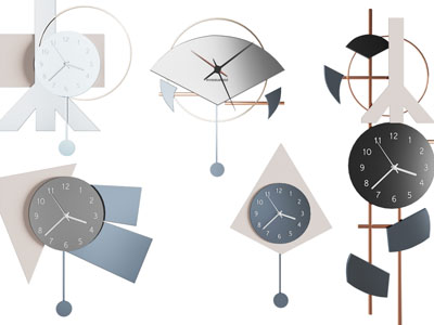 现代几何造的墙饰钟表挂件