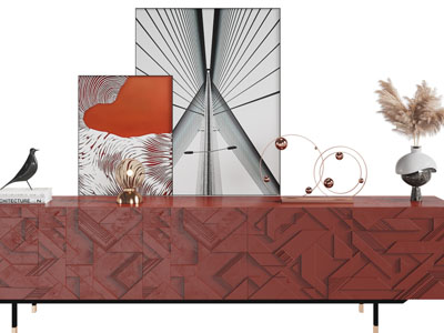 现代装饰立体几何图案的电视柜