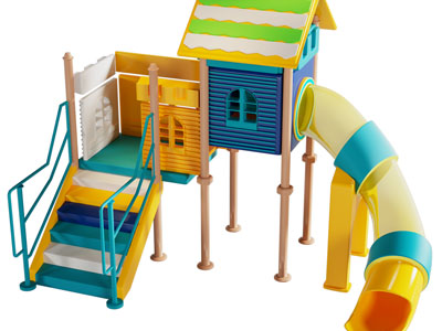 现代儿童滑滑梯游乐设备3d模型 现代儿童滑滑梯游乐设备