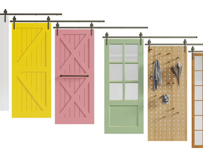 北欧实木轨道推拉门