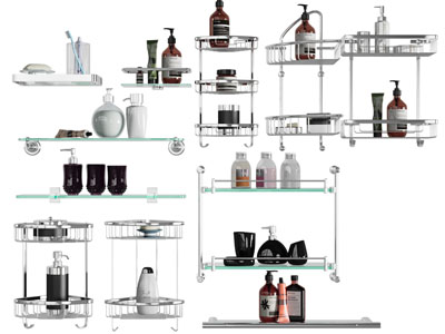 现代卫浴小件金属收纳架