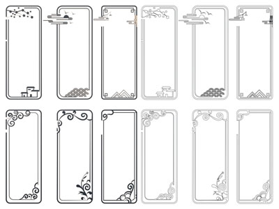 新中式雕花、角线