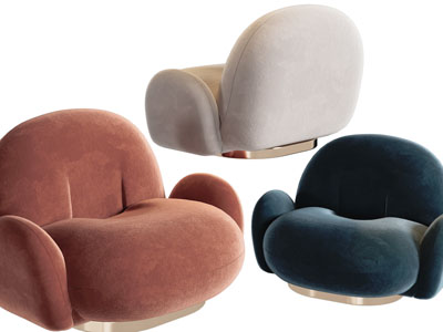 现代布艺彩色单人沙发3d模型 现代布艺彩色单人沙发