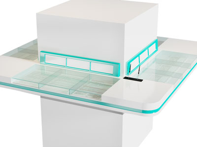 现代银行填单台3d模型 现代银行填单台