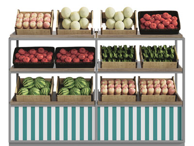 现代水果展示货架3d模型 现代水果展示货架