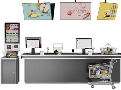 现代超市、便利店自助收银台3d模型 现代超市、便利店自助收银台