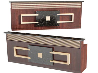 新中式前台接待台