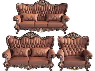 欧式雕花三人、双人和单人沙发