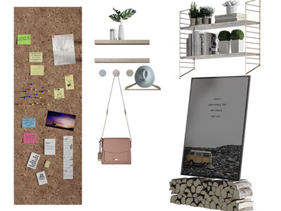 现代墙面装饰收纳架