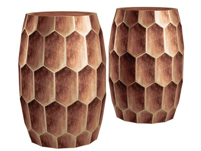 新中式六边形装饰的鼓凳