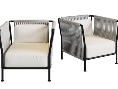 现代编织靠背扶手的单人沙发3d模型 现代编织靠背扶手的单人沙发