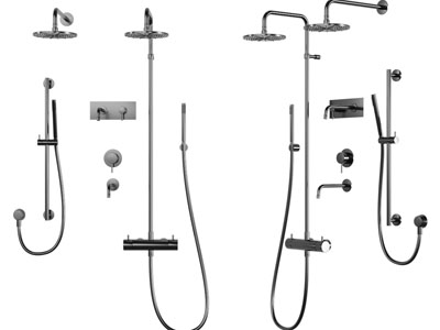 现代金属淋浴花洒