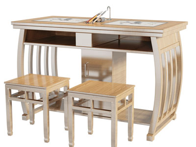 新中式实木书桌椅组合