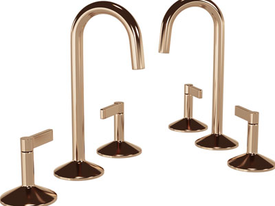 现代金色弯管水龙头3d模型 现代金色弯管水龙头