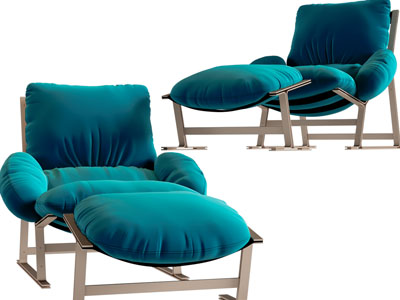 现代金属支撑的躺椅