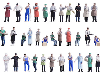 厨师、餐馆服务员、工人多人人物3d模型 厨师、餐馆服务员、工人多人人物