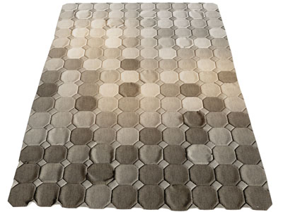 现代六边形图案的长方形地毯
