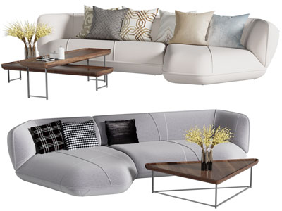 后现代异形多人沙发、茶几组合