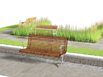 现代户外公共椅子