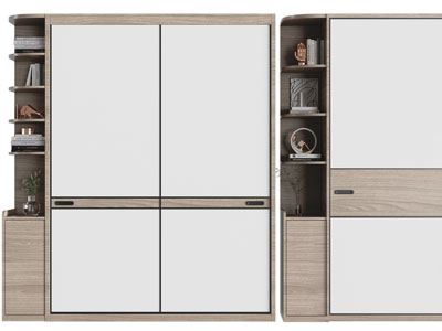 现代边角开放的衣柜3d模型 现代边角开放的衣柜