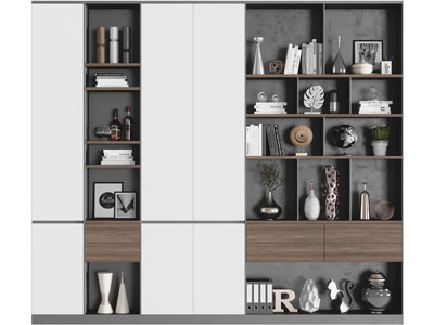 现代开放式装饰柜