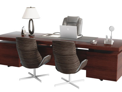 现代实木老板台、老板桌椅组合