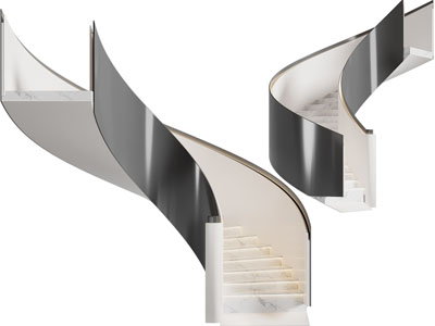 现代旋转楼梯3d模型 现代旋转楼梯