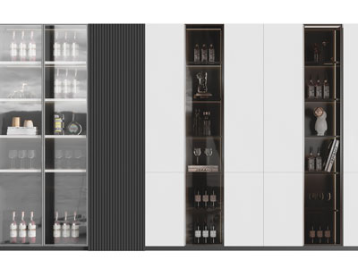 现代玻璃柜门酒柜