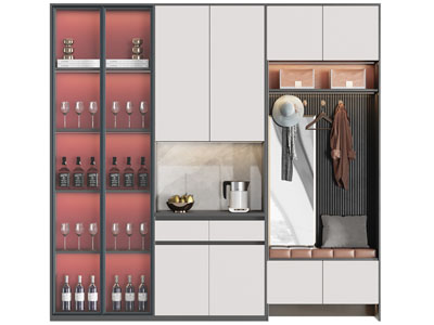 现代带卡座酒柜